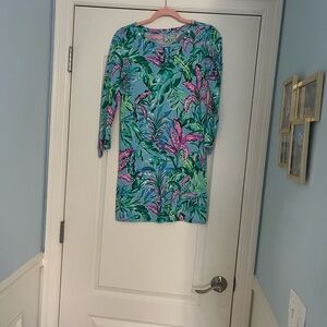 Lilly Pulitzer Vibrant Leaf Print Long Sleeve Dress